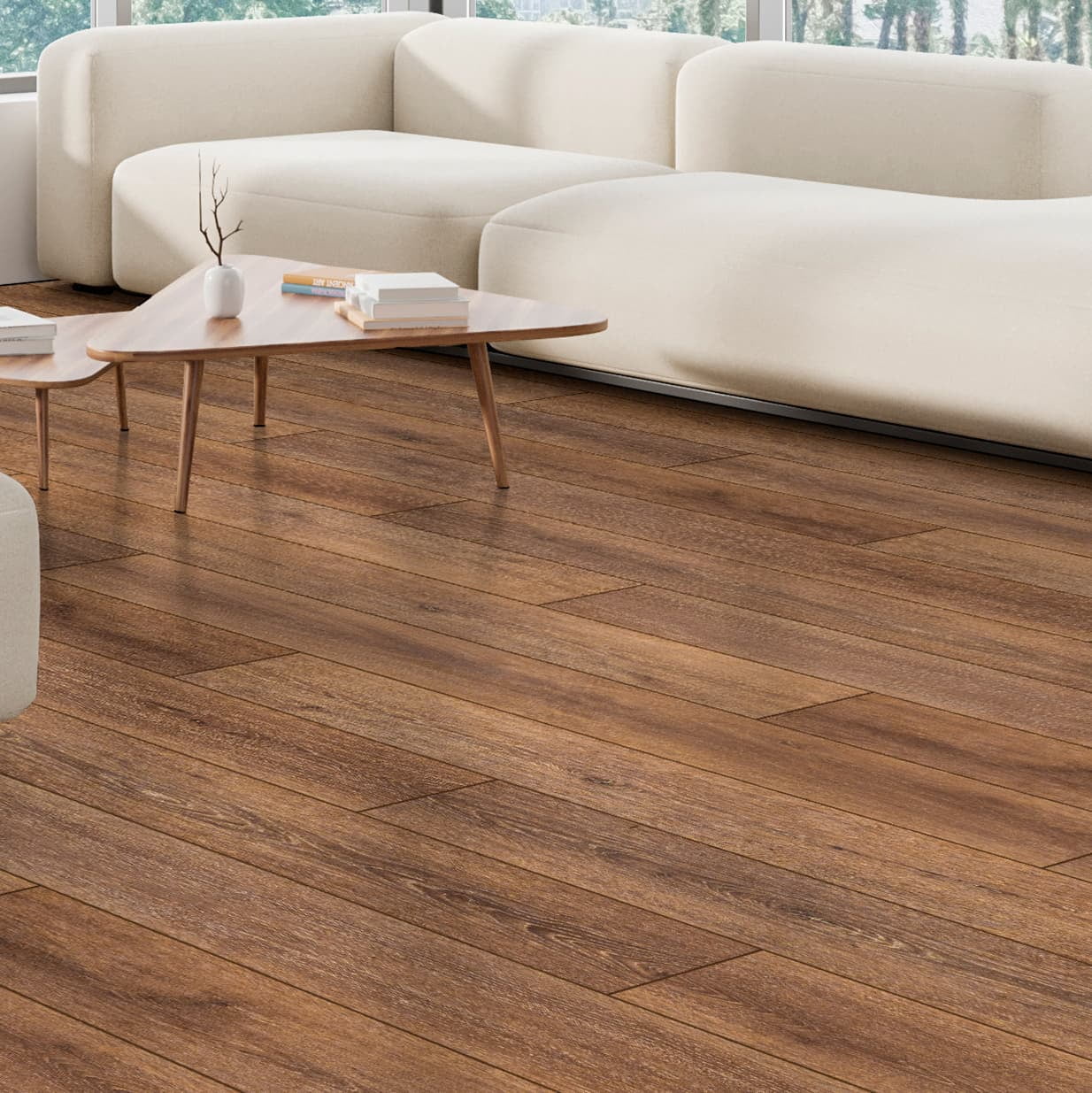 MSI 7 inch W X 48 inch Brown Waterproof Hybrid Rigid Core Flooring