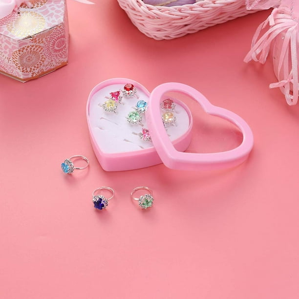 12 Uds. Anillos ajustables para ninas pequenas en caja anillos de joyeria para ninos juguetes para ninas Sincero Electronica Bodega Aurrera en linea