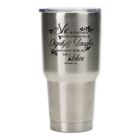 

Proverbs 31 Woman Leaves 30 Oz Stainless Steel Travel Mug with Lid