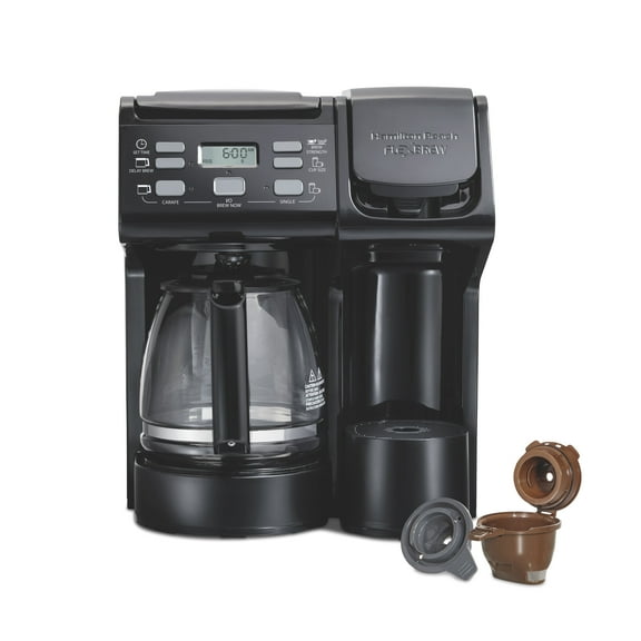 Open Box Hamilton Beach FlexBrew Trio Coffee Maker, Single Serve or 12 Cups, Black, 49904
