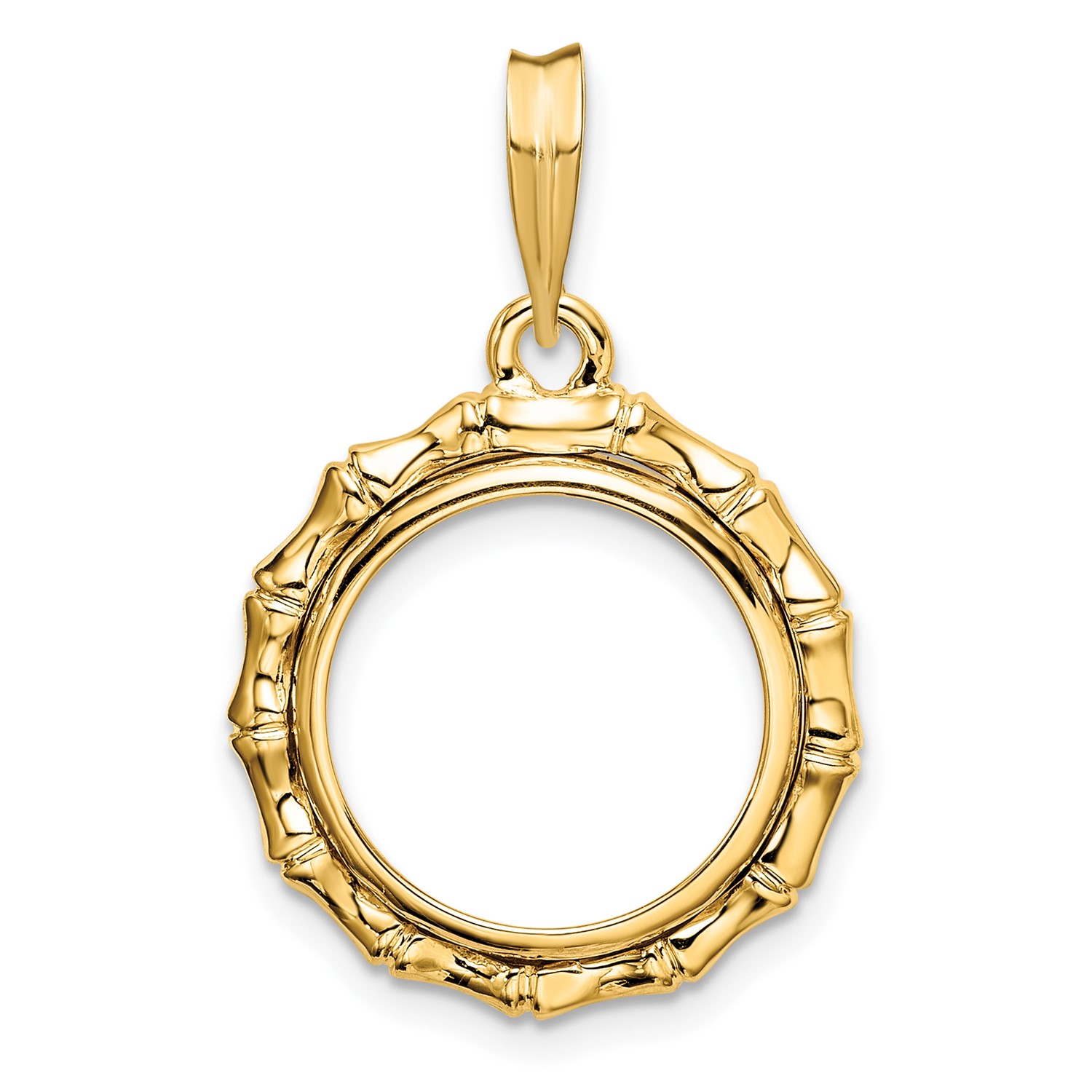 14k Yellow Gold Bamboo Frame Prong 