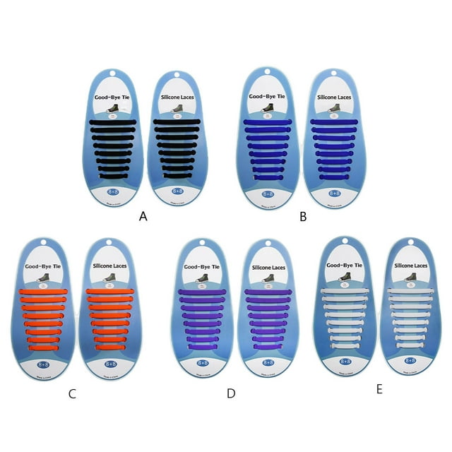 Guardoinrt 16x Waterproof Silicon Flat Elastic Athletic Running Shoe Laces Environmental And Convenient Gray 16 pcs