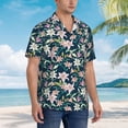 thumbnail image 5 of Goofa Lilies Flowers Hawaiian Shirt for Men, Unisex Summer Beach Casual Short Sleeve Button Down Shirts,Aloha Tropical Floral print shirt-Small, 5 of 9