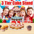 thumbnail image 1 of 3 Tier Acrylic Cupcake Stand Display Wedding Party Cup Cake Holder Flower Shape, 1 of 11