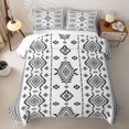 thumbnail image 2 of jejeloiu Minimal Aztec Twin Quilt Set,Geometric Tribal Twin Coverlet Set For Boys,Black White,2-Piece, 2 of 7