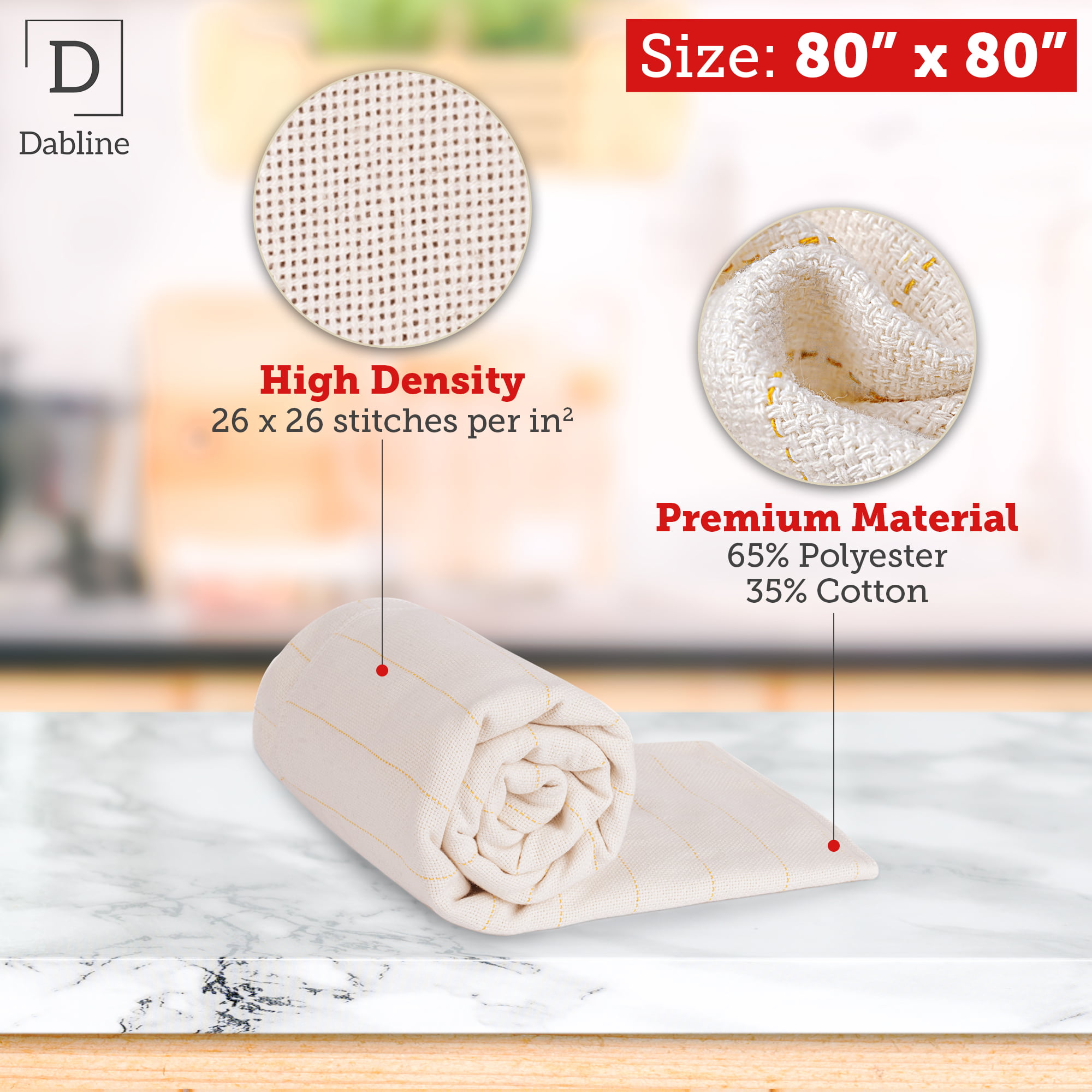 DABLINE 80 inch x 80 inch Primary Tufting Cloth for Rug Making and Punch Needle, Premium Monks Cloth for Cut and Loop Pile Tufting Guns, Tufting