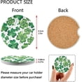 thumbnail image 3 of Coolnut Car Coaster 2 Pack, St. Patrick's Day Clover Absorbent Ceramic Cup Holder Coaster with Fingertip Grip for Car Van Wheels Boats Trucks Home Decor, 3 of 6