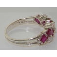 thumbnail image 4 of LBG British Made 14k White Gold Natural Ruby & Opal Womens Eternity Ring - Size 11 - 33 size options, 4 of 6