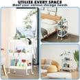 thumbnail image 2 of Cshidworld 3 Tier Rolling Utility Cart with 3 Hanging Cups 4 Hooks Handle and Lockable Casters, 2 of 7