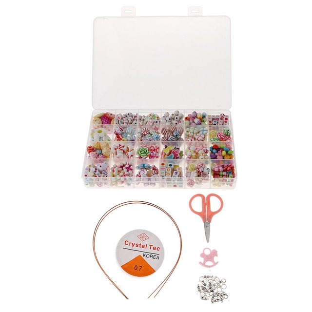 Juguete de Abalorios de Multicolor, Manualidades Artísticas, Fabricación de Joyas, Juguetes de Bricolaje para Niños Y Niñas (alrededor de 500 Piez Retro Gloria Cuentas mixtas para hacer joyas