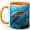Orange, variant on Sea Turtle Coffee Mug, Ocean Wildlife Mug, Underwater Coral Reef Ceramic Mug, Turtle Lover Gift, Tropical Sea Life Cup for Women Men, 11 oz