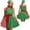 Green, variant on Sxiwei Women Christmas Santa Claus Costume Shiny Sleeveless Bowknot Dance Dress with Santa Hat Set Red L