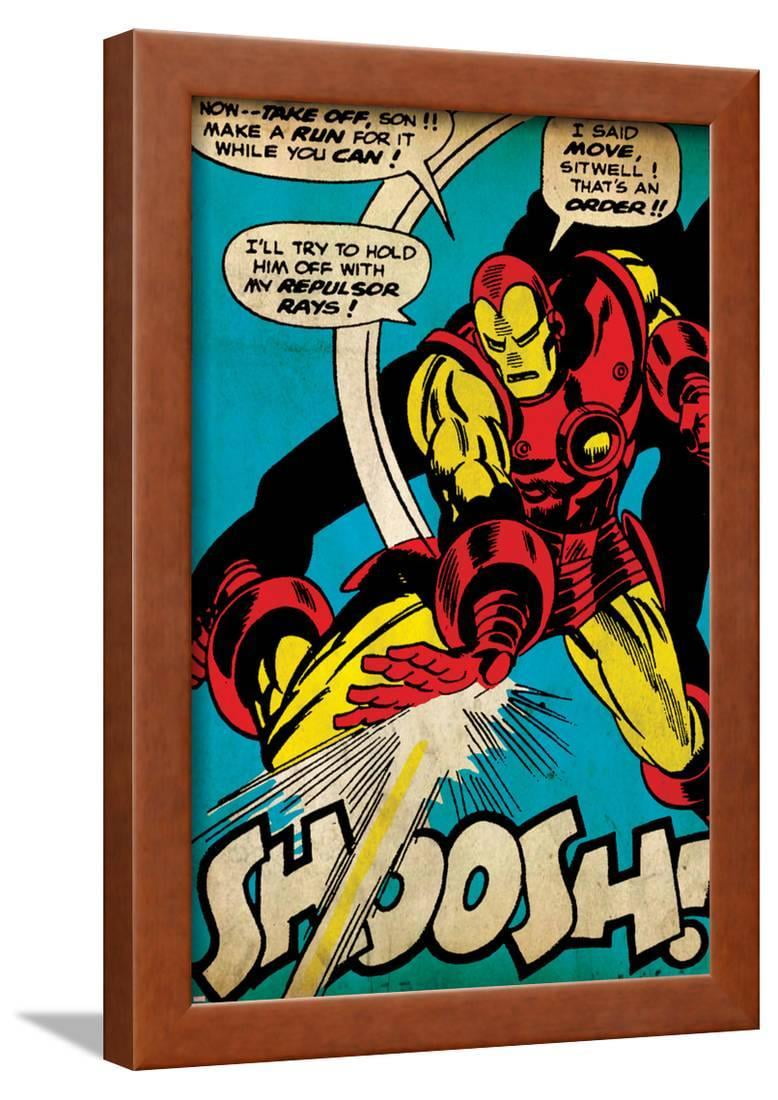 Marvel Comics Retro Style Guide Iron Man Framed Poster
