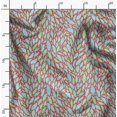 thumbnail image 2 of Soimoi Orange polyester Crepe Fabric Leaves Leaves Printed Fabric 1 Yard 42 Inch Wide, 2 of 6