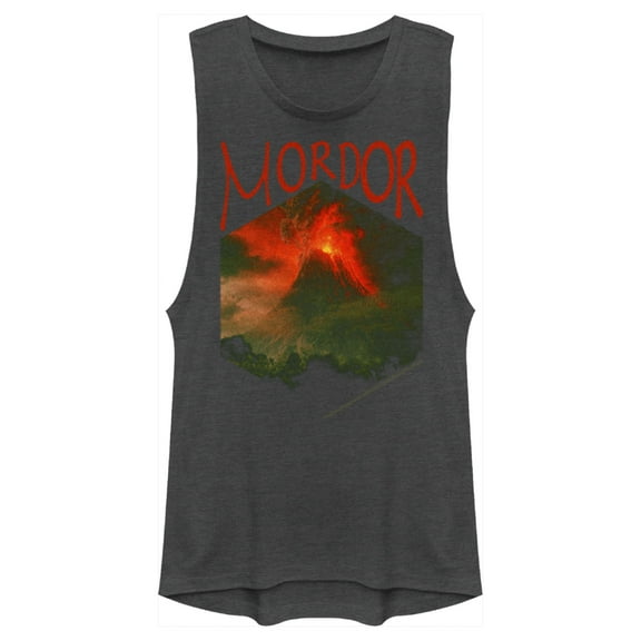 Junior's The Lord of the Rings Fellowship of the Ring Mordor Mount Doom  Festival Muscle Graphic Tee Charcoal X Large