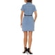thumbnail image 3 of INSPIRE CHIC Vestido de Camisa de Mezclilla para Mujeres con Cuello, Manga Corta, Cinturón, Botones, Vestidos de Jean S Azul Claro, 3 of 6