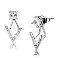 thumbnail image 1 of Alamode DA292 Boucles d'Oreilles Femme en Acier Inoxydable Poli avec AAA Grade CZ en Clair, 1 of 1