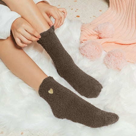 

TANGNADE Women Casual Socks Heart Cute Print Cotton Pattern Lady Socks Comfortable Soft Warm Winter Socks Coffee + One size