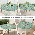 thumbnail image 7 of Light Green Christmas Village Pattern Round Fitted Tablecloth with Elastic Edge,Dining Table Cover Waterproof,Outdoor Round Tablecloth for Camping,Dining,Indoor and Outdoor, 7 of 7