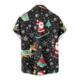 thumbnail image 4 of Mens Christmas Hawaiian Shirts Party Short Sleeve Button Down Shirt Turndown Collar Blouse, 4 of 5