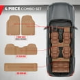 thumbnail image 3 of Motor Trend 3-Row Heavy Duty Rubber Floor Mats & Liners for Car SUV Van, Front 2nd & 3rd Row Durable Polymerized Latex Full Interior Protection, Extra-High Ridgeline Design, Beige, 3 of 10