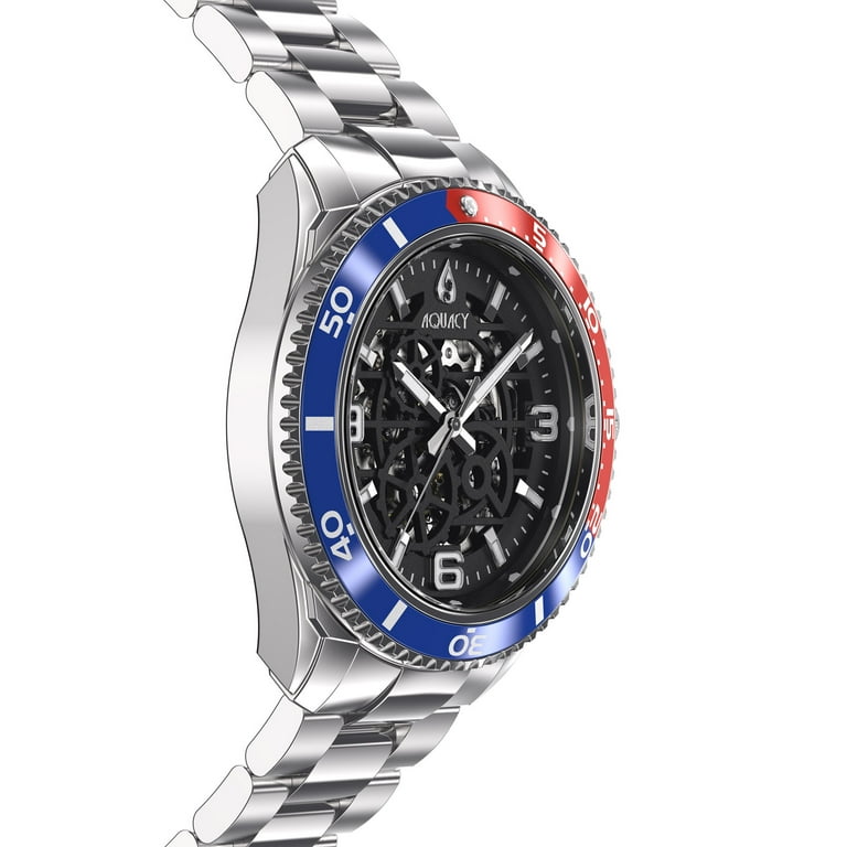 Aquacy Hei Matau Skeleton Automatic Diver Watch SK.BL.RD.BK.ST Screw Down See Thru Case Back 200M Water Resistance 42 Hours Power Reserve Dive Swimming Wrist Watches For Men Walmart