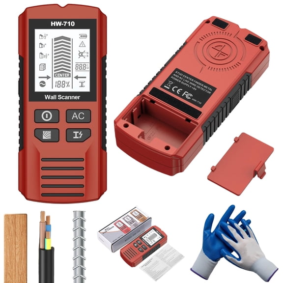 Detector manual multifunción de metales y paredes,Portable Wire Pipe Power Detector,6 In 1 Stud Finder Wall Scanner,HD LCD Display and Audio Alarm, High Sensitivity Sensor for Detecting Wood,Cables