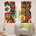 thumbnail image 3 of Manfei Country Plant Floral Black Out Curtains,Rustic Botanical Flower Curtains Pack of 2 (42x63 Each),Green Orange Red Bedroom Curtains For Adults,Ultra Soft Home Decor, 3 of 6