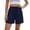 Dark Blue, variant on Summer Casual Shorts for Women High Mid Rise Elastic Waist with Side Pocket Loose Fit Athletic Comfortable Outdoor Shorts Soft Breathable Thin Going out Short Pants Black S