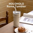 thumbnail image 5 of HOLOHOLO 24oz White Stainless Steel Insulated Tumbler with Lid and Straw Leak-Proof Stainless Steel Coffee Cup for Daily Use, 5 of 7