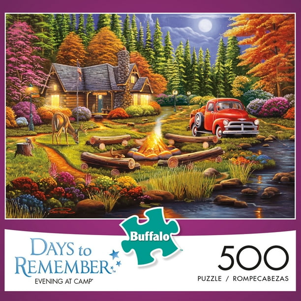 Buffalo Games Days To Remember Item 3700 Evening At Camp 500 Piece Jigsaw Puzzle Walmart Com Walmart Com