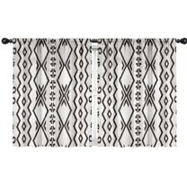 Blackout Kids Curtains,Black Geometric Flower Diamond Pattern Childrens Insulated Curtains Set Of 2,Bedroom Essentials,Toddler Room Decor 42x54in(106x137cm)