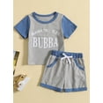 thumbnail image 2 of Wassery Baby Boys Summer Outfits 6 12 18 24 Months Infant Letter Print Short Sleeve T-shirt Tops and Casual Contrast Color Shorts Set 2Pcs, 2 of 9