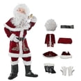 thumbnail image 1 of Conjunto de disfraz de Papá Noel para hombre, traje navideño de terciopelo de lujo para adulto, 8 piezas, 1 of 5