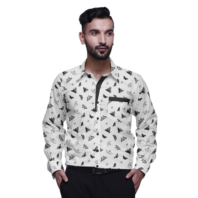 BESTMAN Slim FitShirtsFor Men Button DownLong Sleeve PrintedShirtsFor Boys