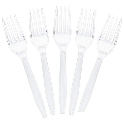 Plasticpro Clear Plastic Forks Disposable Cutlery Utensils 50 Count