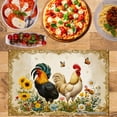 thumbnail image 2 of Joocar Rooster And Flowers Farmhouse Design Linen Table Mats Set Of 4 For Home Kitchen Table Decor 12x18 inch, 2 of 5