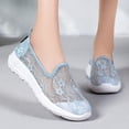 thumbnail image 2 of IEMIEMIEM Sneakers for Women 2026 Fashion Embroidery Floral Mesh Air Comfort Chunky Sole Hidden High Heels Slip On Loafers Breathable Walking Work Shoes with Arch Support Blue 7 Wide, 2 of 10