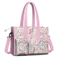 thumbnail image 2 of Teacher Tote Bag,Pioneer Flower Floral Print Pattern Teacher Utility Tote Bag,Large Work Tote Bags for Women with Multiple Pockets,Top Zipper Closure,13.8x10.6x6.7 Inch, 2 of 5