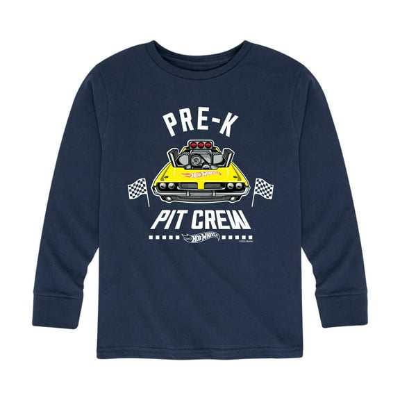 Hot Wheels - Pit Crew Pre K - Youth Long Sleeve Graphic T-Shirt
