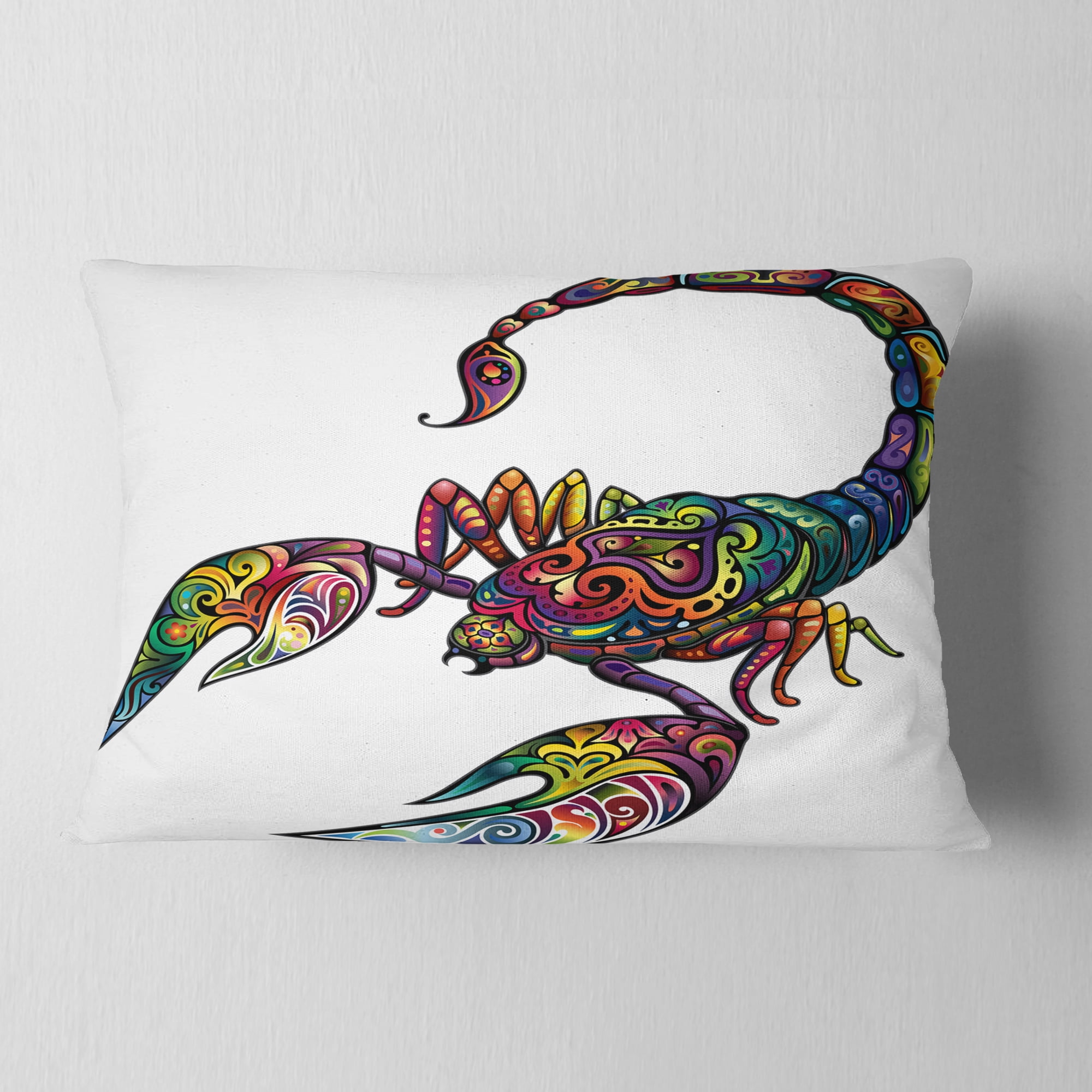 Designart Cheerful Scorpion - Animal Throw Pillow - 12x20