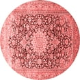 thumbnail image 1 of Ahgly Company Indoor Round Medallion Red Traditional Area Rugs, 7' Round, 1 of 4