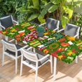 thumbnail image 2 of Merry Christmas Table Cloths for 8 Foot Rectangle Tables, Winter Xmas Stockings Gifts Cartoon Green Patio Waterproof Elastic Fitted Tablecloths, Washable Rectangular Table Cover for Camping, 2 of 8