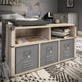 thumbnail image 2 of Little Seeds Nova Bedroom Storage Bench – Grey Oak, 2 of 9