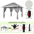 thumbnail image 5 of Memoryfield 13x13 Pop up Outdoor Gazebo, Adjustable Height Canopy Tent, with Mosquito Netting, for Party Wedding Patio, Gray, 5 of 11