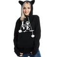 thumbnail image 2 of Sudadera con orejas de gato y bolsillo grande para mascotas de manga larga para mujer Pompotops gfhjh23284, 2 of 6