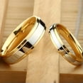thumbnail image 5 of 316L Stainless Steel Couple Rings Gold Plating Engagement Jewelry Band Size 5-13, 5 of 6
