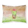 Cactus Green and Brown Watercolor Fabric Standard Pillowcase-30 x 20.5-