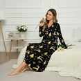 thumbnail image 3 of DISNIMO Deer Tree Snowflake Printed Nightgowns for Women Long Sleeve Nightshirts Long Soft Ladies Sleep Shirt Full Length House Dress, 3XL, 3 of 8