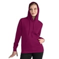 thumbnail image 1 of SG - Sudadera lisa con capucha para mujer (Vino), 1 of 2